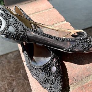 Gorgeous beaded Badgley Mischka flats. Prom, graduation party
